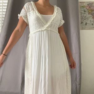 White lace maxi dress